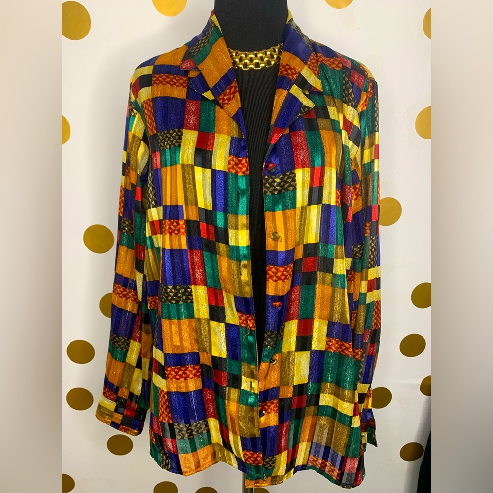 Yves St. Clair Vintage Colorblock Women’s Top - Size: 8